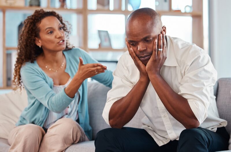 Couple arguing in an article on bad communication by Stefanie Kuhns, therapist in Houston, Texas.