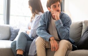 Couple in an argument in an article on marriage in crisis by Stefanie Kuhns.